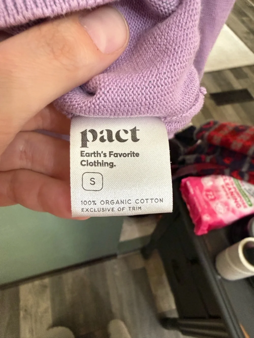 Pact Women's Lavender Polo Collar Organic Cotton Sweater Size Small